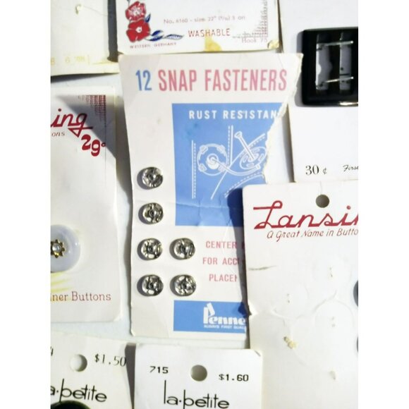 Buttons Fastener Collection Vintage Le Chic Lansing La Petite BGE Original Craft - Picture 5 of 13